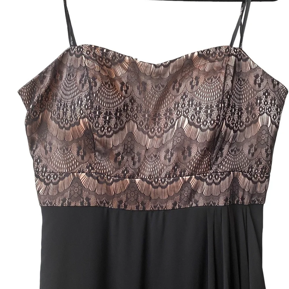 - City Chic Maxi Eyelash Ebony Lace Bodice Formal Evening Gown Dress - Picture 5 of 14